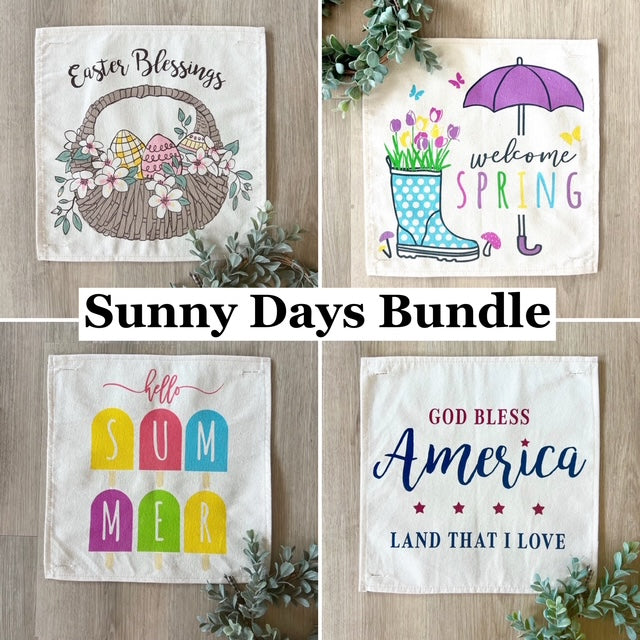 4 PANELS ONLY BUNDLE: SQUARE Sunny Days Bundle SAVE!!!: EASTER BASKET, SPRING BOOT, POPSICLES, LAND THAT I LOVE