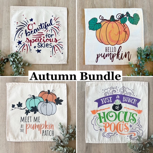 4 PANELS ONLY: SQUARE Autumn Bundle SAVE!!!: SPACIOUS SKIES, HELLO PUMPKIN, MEET ME IN THE PUMPKIN PATCH, HOCUS POCUS