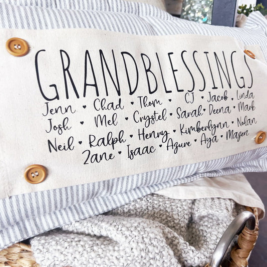 GIFT GUIDE:  BEST GIFT FOR GRAMMA'S, NANA, MIMI, NONNIE, OMA!  Custom Memory Panel: Grandkids/Nana/Mimi/Aunt Name/Grandma Mother's Day Mom Gift, GRANDBLESSINGS PANEL