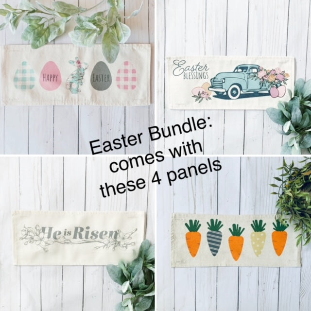 BUNDLE DEAL: Easter Season Panels (4 pack) SAVE!!!: PASTEL EGGS / EASTER TRUCK / CARROTS / HE IS RISEN