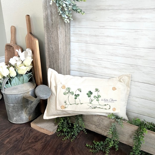 PANEL ONLY: RECTANGLE Botanical Shamrock St. Patrick's Farm Spring, Summer; WHITE CLOVER