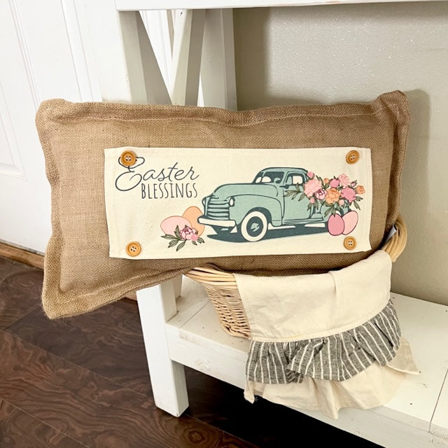 Holiday Panel: Spring, Summer, Floral, Eggs, Pastel, Blessings, Father's Day; EASTER VINTAGE TRUCK