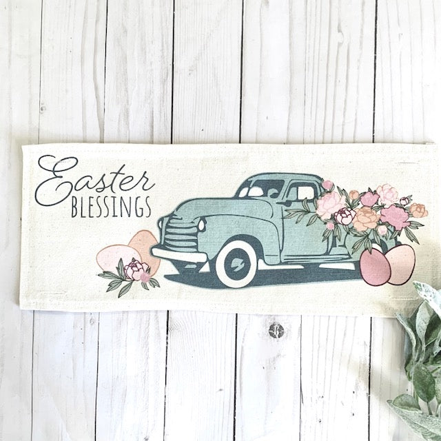 Holiday Panel: Spring, Summer, Floral, Eggs, Pastel, Blessings, Father's Day; EASTER VINTAGE TRUCK