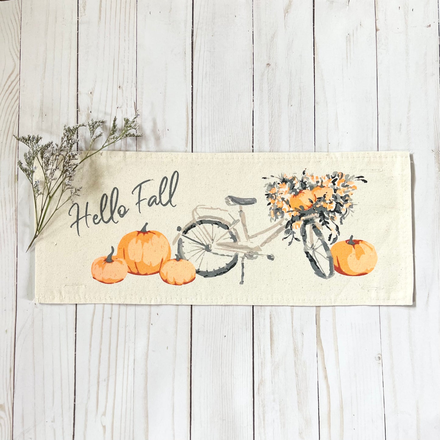 Seasonal Panel: Hello Fall Floral Vintage, Boho, Autumn; FALL BIKE