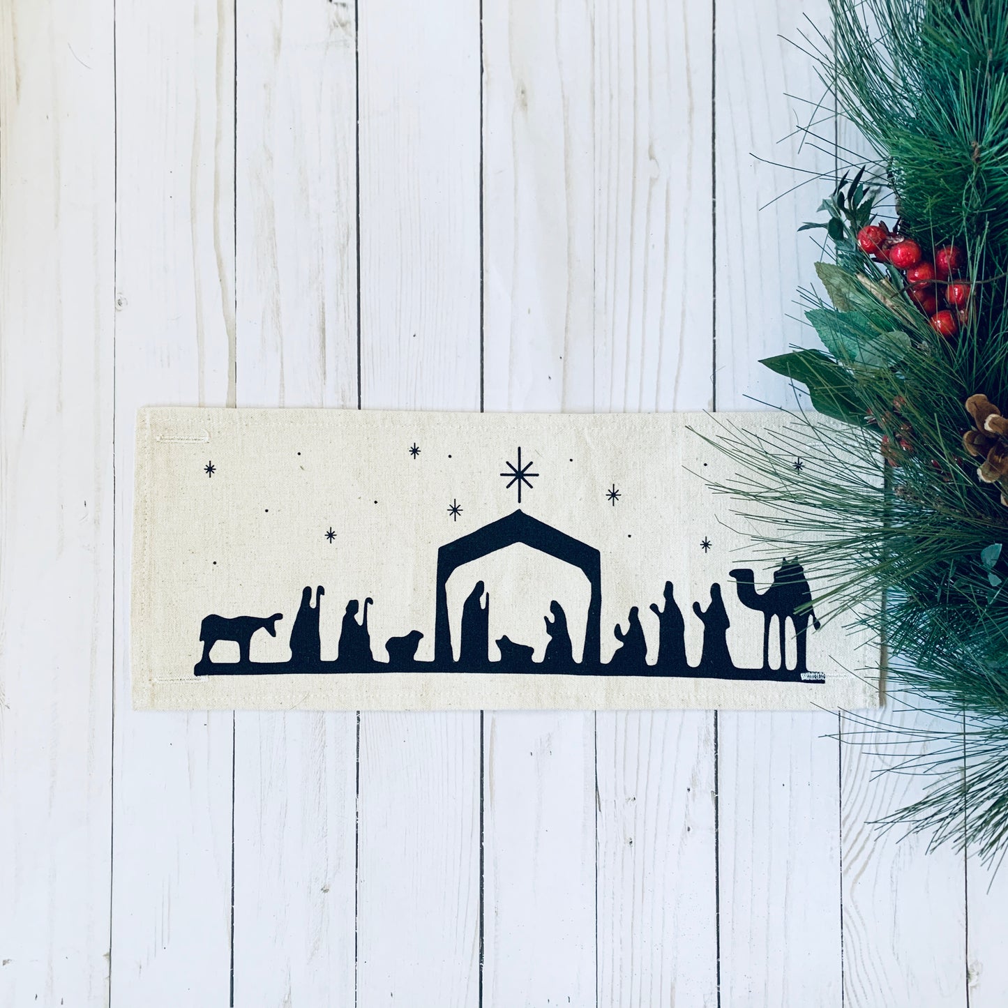 Holiday Panel: Winter, Christmas, Christ, Birth, Mary, Joseph, Wiseman, Camel, Shepards, Star, Light of the World, Peace, Joy, Hope; NATIVITY